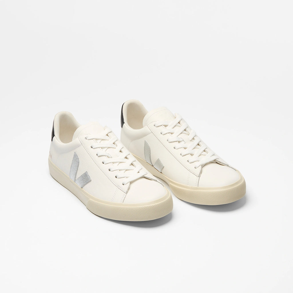 Veja Women's Campo Leather White Silver Black