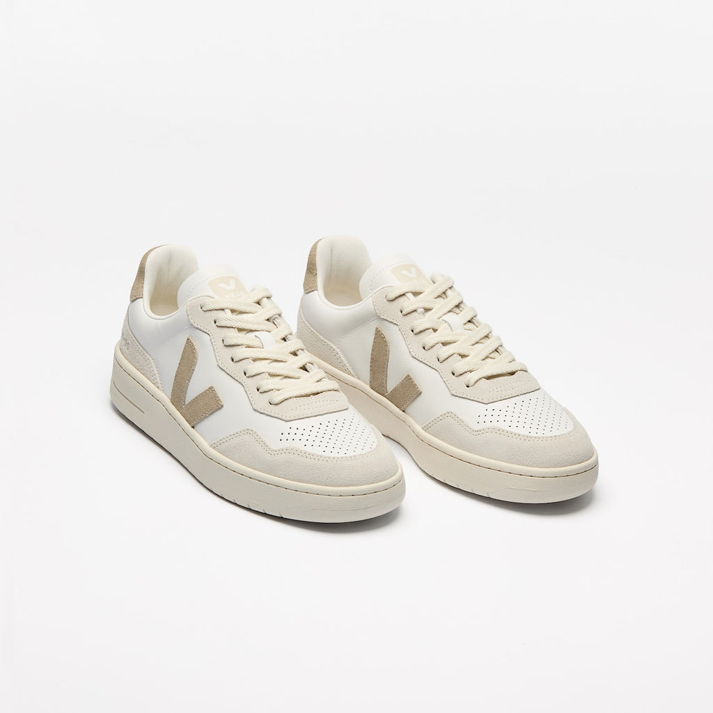 Veja Women's V-90 Leather White Taupe