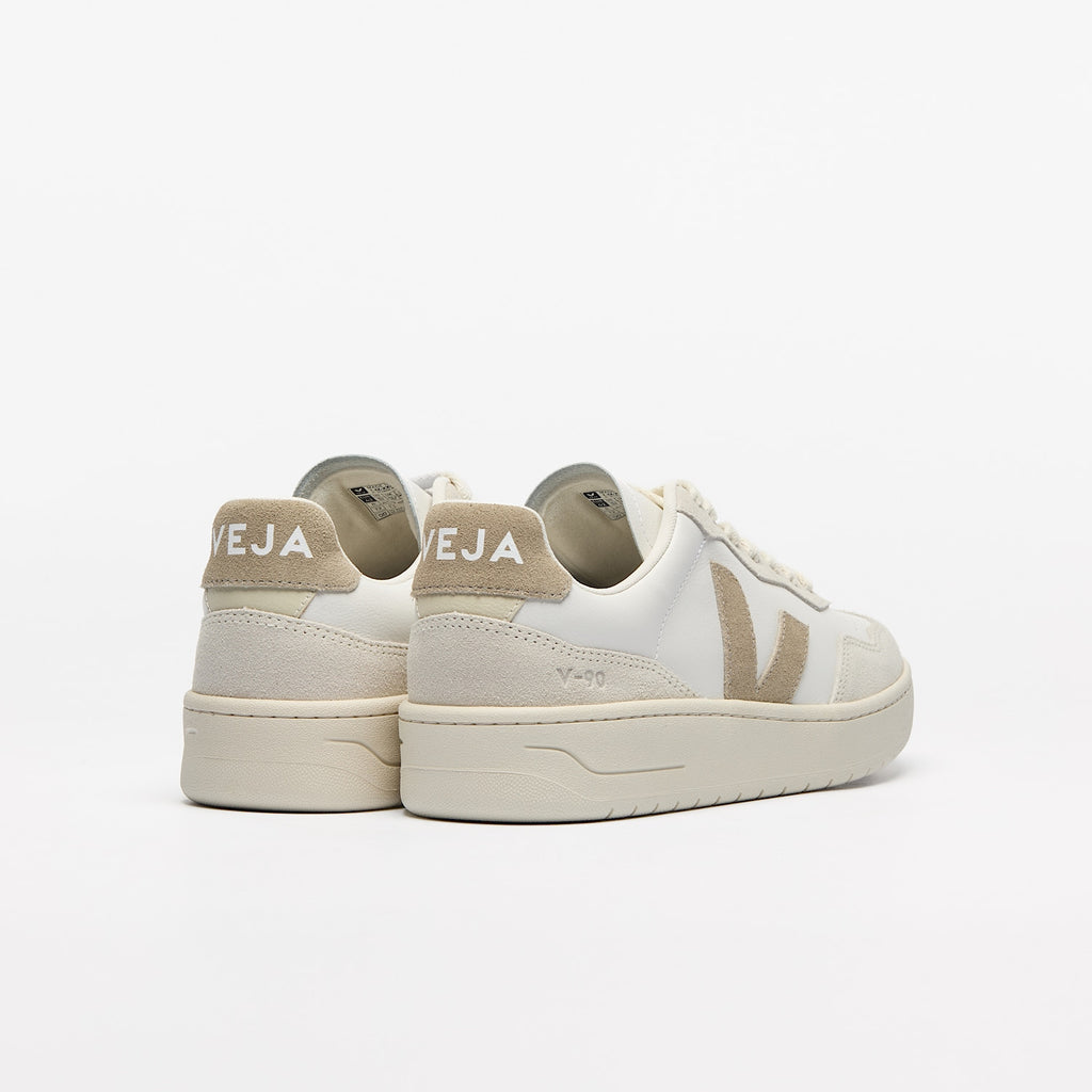 Veja Women's V-90 Leather White Taupe