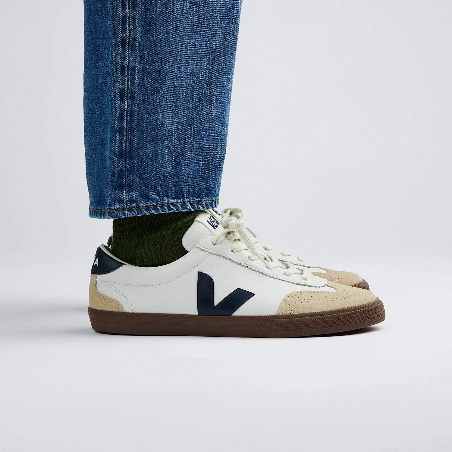 Veja Men's Volley Leather White Nautico Bark – Quattro Tizi