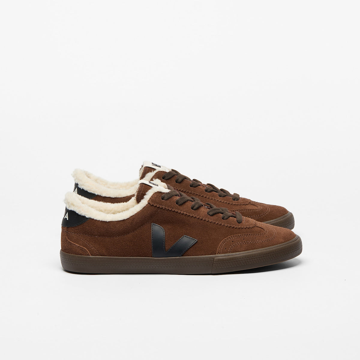 Veja Women's Volley Fured Suede Walnut Black Eagle