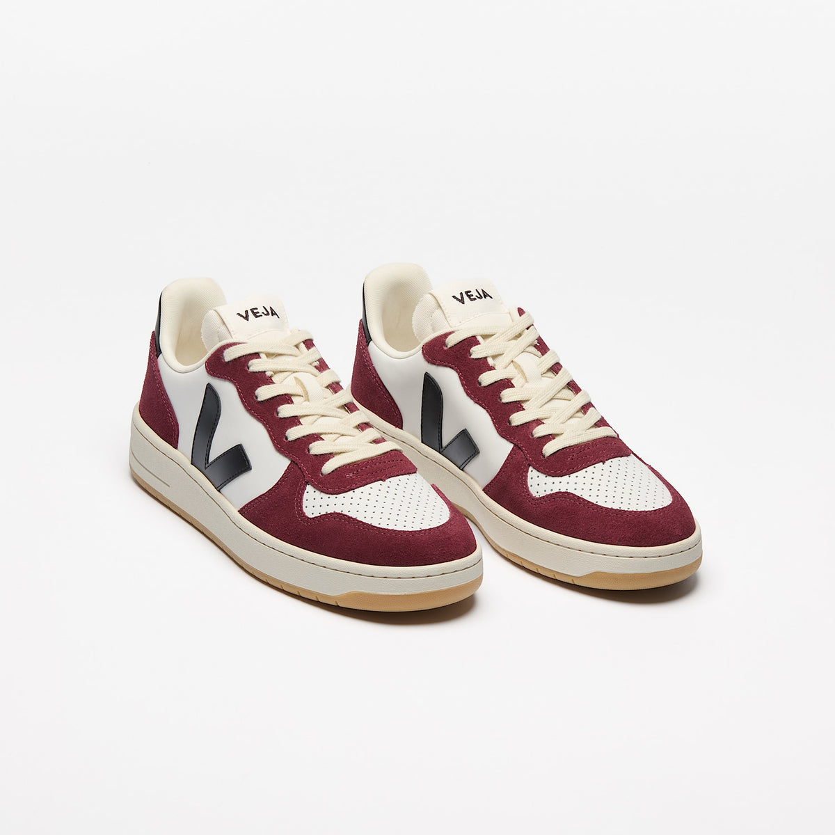 Veja Women's V-10 Leather White Black Amarante