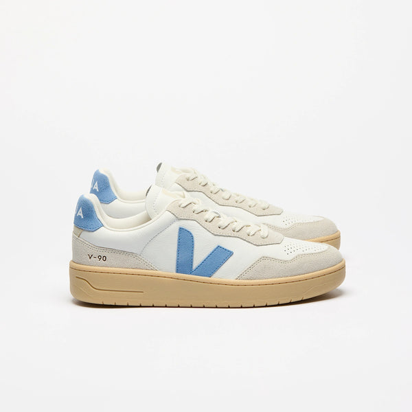 Veja Women's V-90 Leather White Aqua Natural