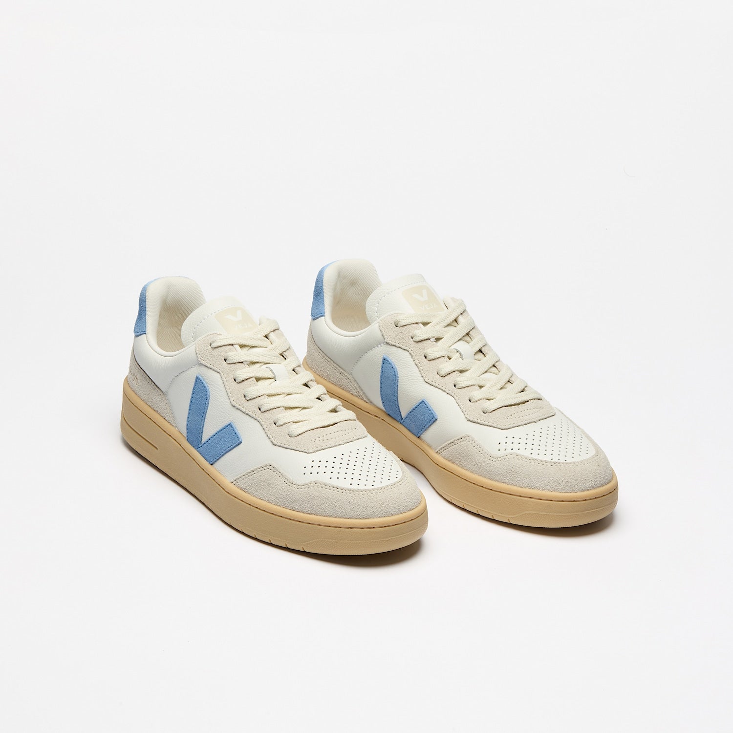 Veja Women's V-90 Leather White Aqua Natural