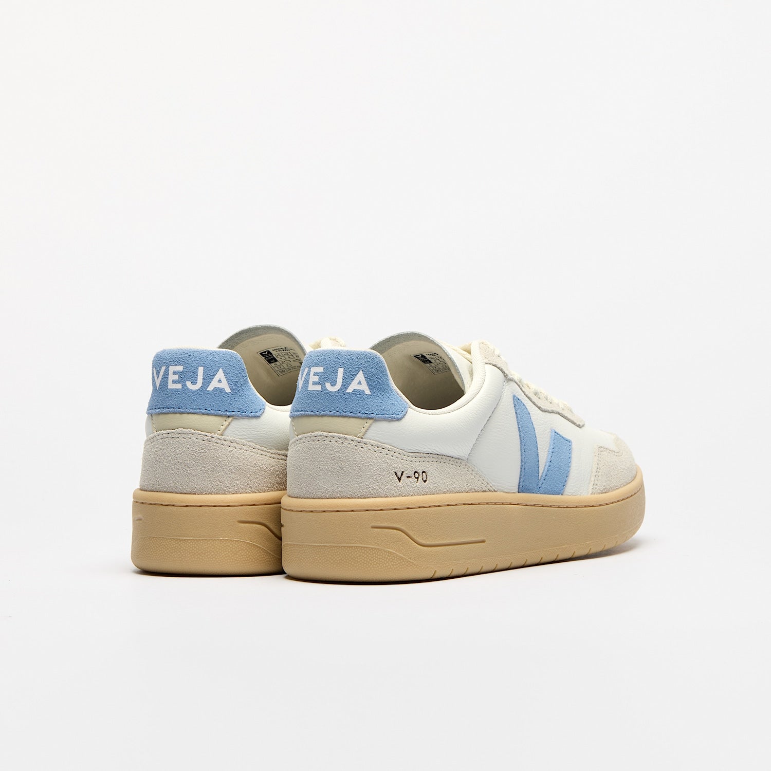 Veja Women's V-90 Leather White Aqua Natural