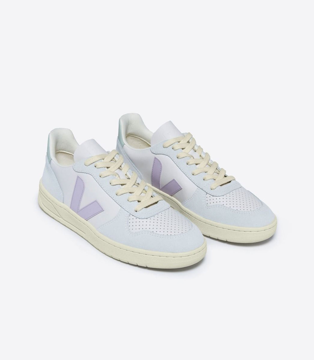 Veja Women's V-10 Leather Gravel Parme Menthol