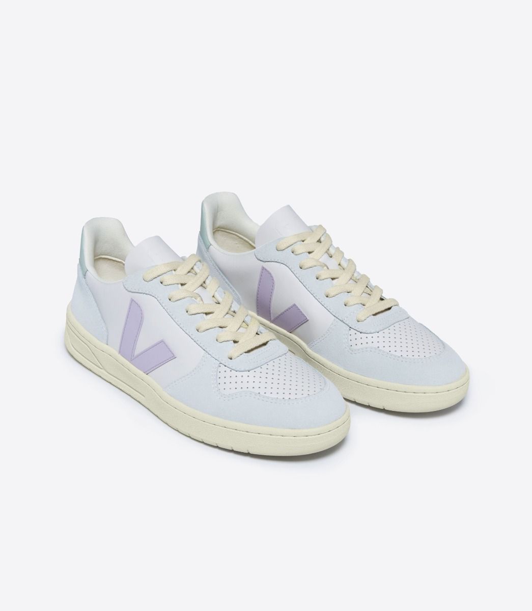 Veja Women's V-10 Leather Gravel Parme Menthol