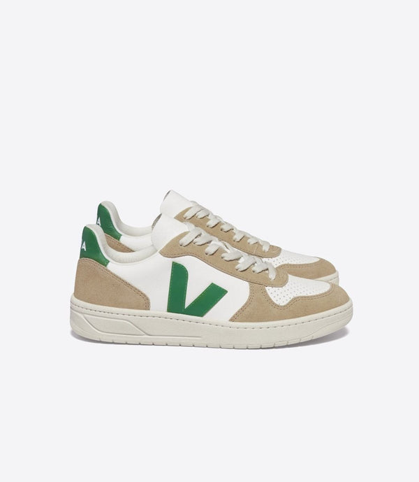 Veja V-10 LEATHER WHITE EMERAUDE SAHARA