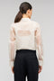 Oroton Rosebud Embroidery Overshirt in Soft Cream