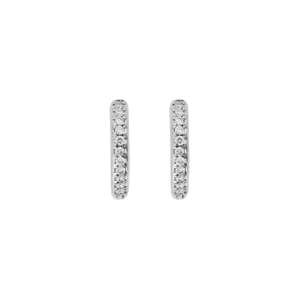 Makri Classic New Midi Hoops White Gold and Diamonds
