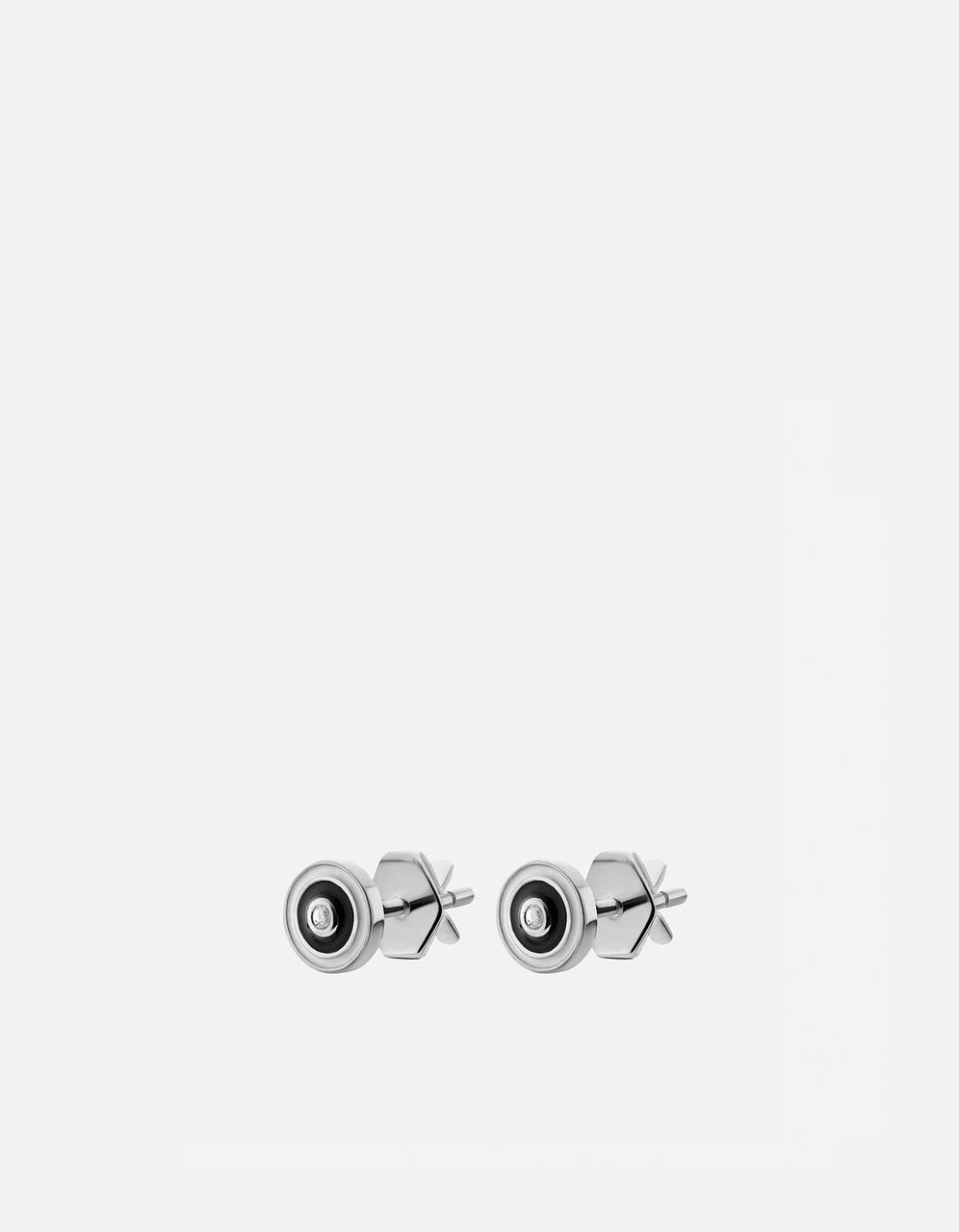 Miansai Opus Sapphire Stud Earrings Sterling Silver/Black