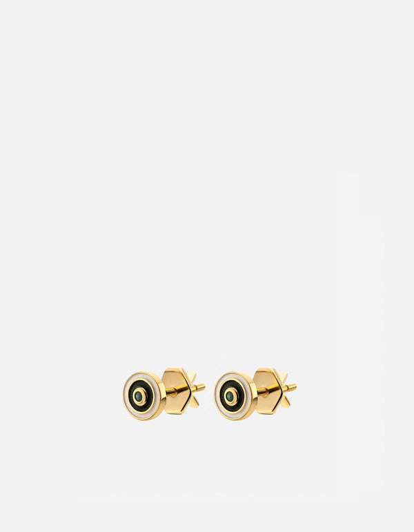 Miansai Opus Chalcedony Stud Earring Gold Vermeil/Green