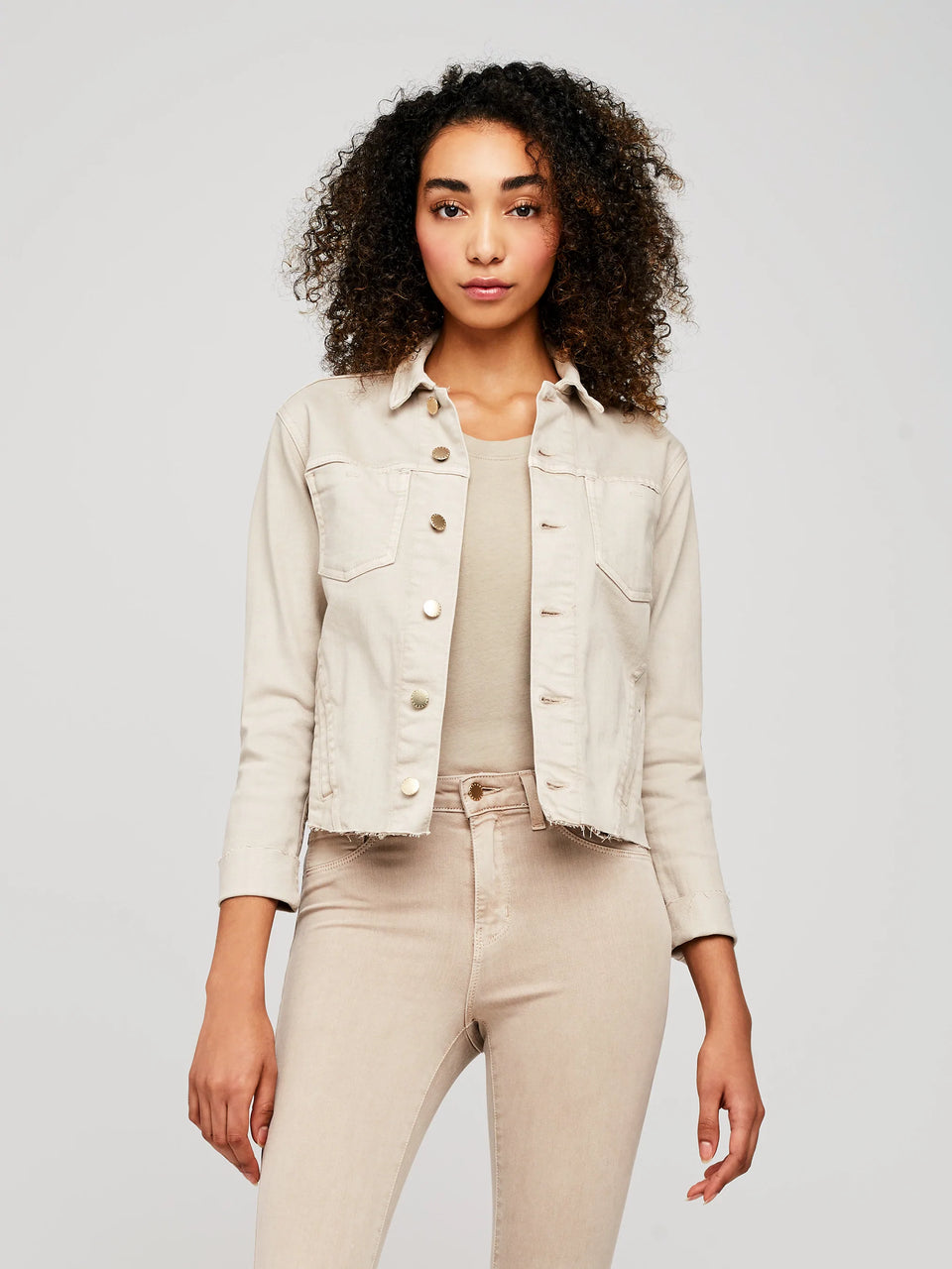 L'agence Janelle Slim Raw Jacket  - Biscuit