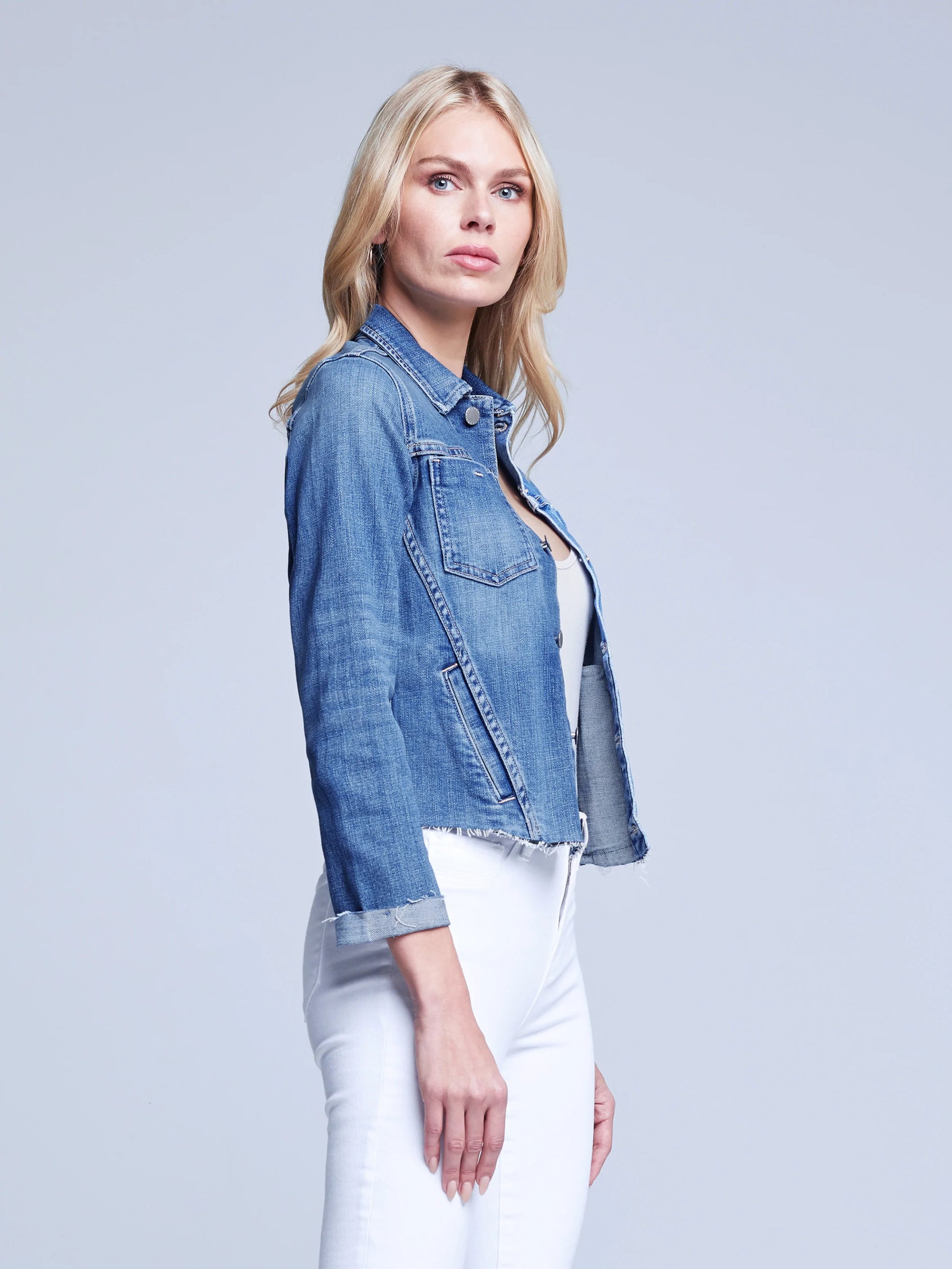 L'Agence Janelle Slim Raw Jacket  - Bisbane