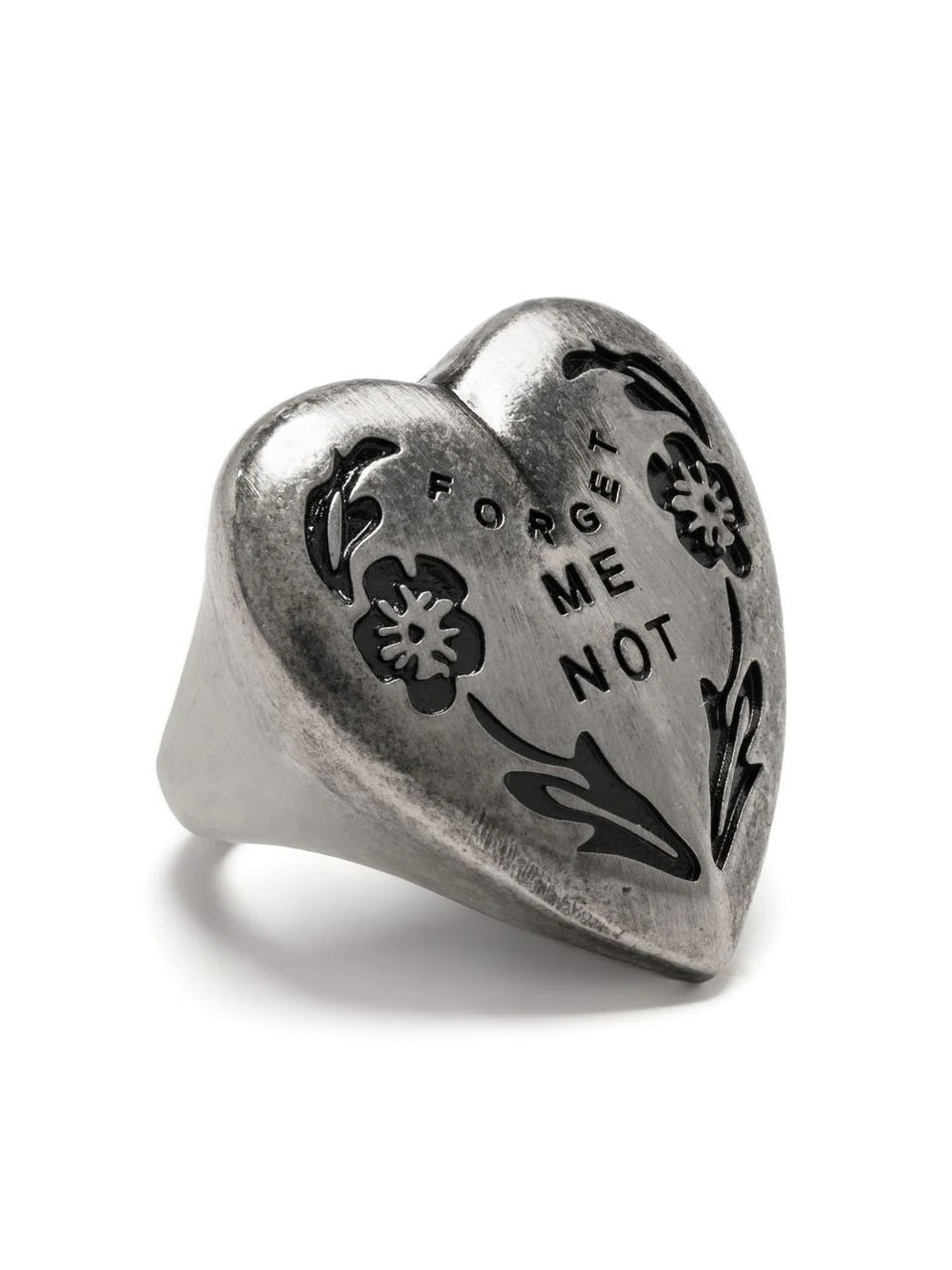 Marni Engraved Heart-shape Ring In Silber