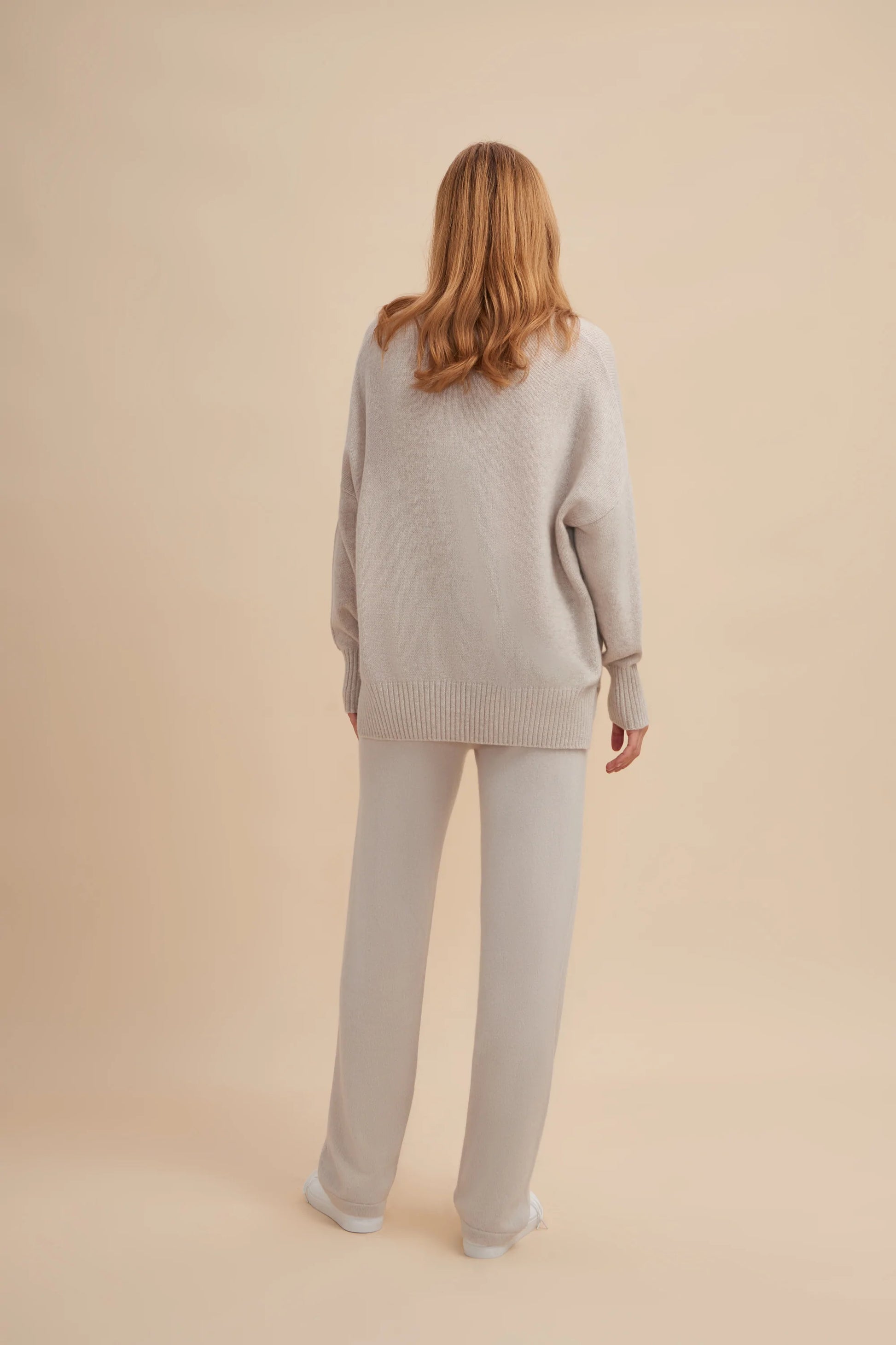 W.Cashmere Joey Oversized Crew Neck Sweater  - Oatmeal