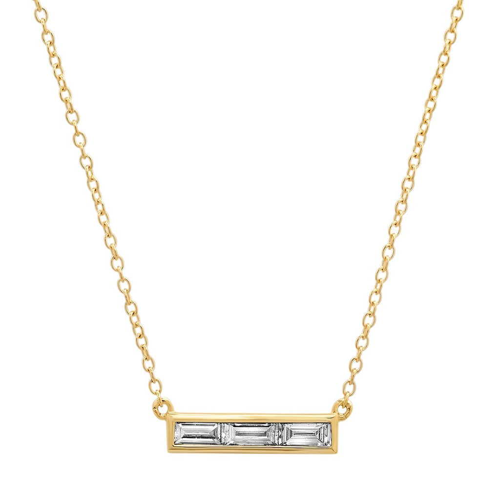 Eriness Triple Diamond Baguette Necklace