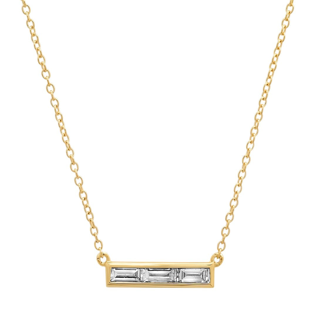 Eriness Triple Diamond Baguette Necklace