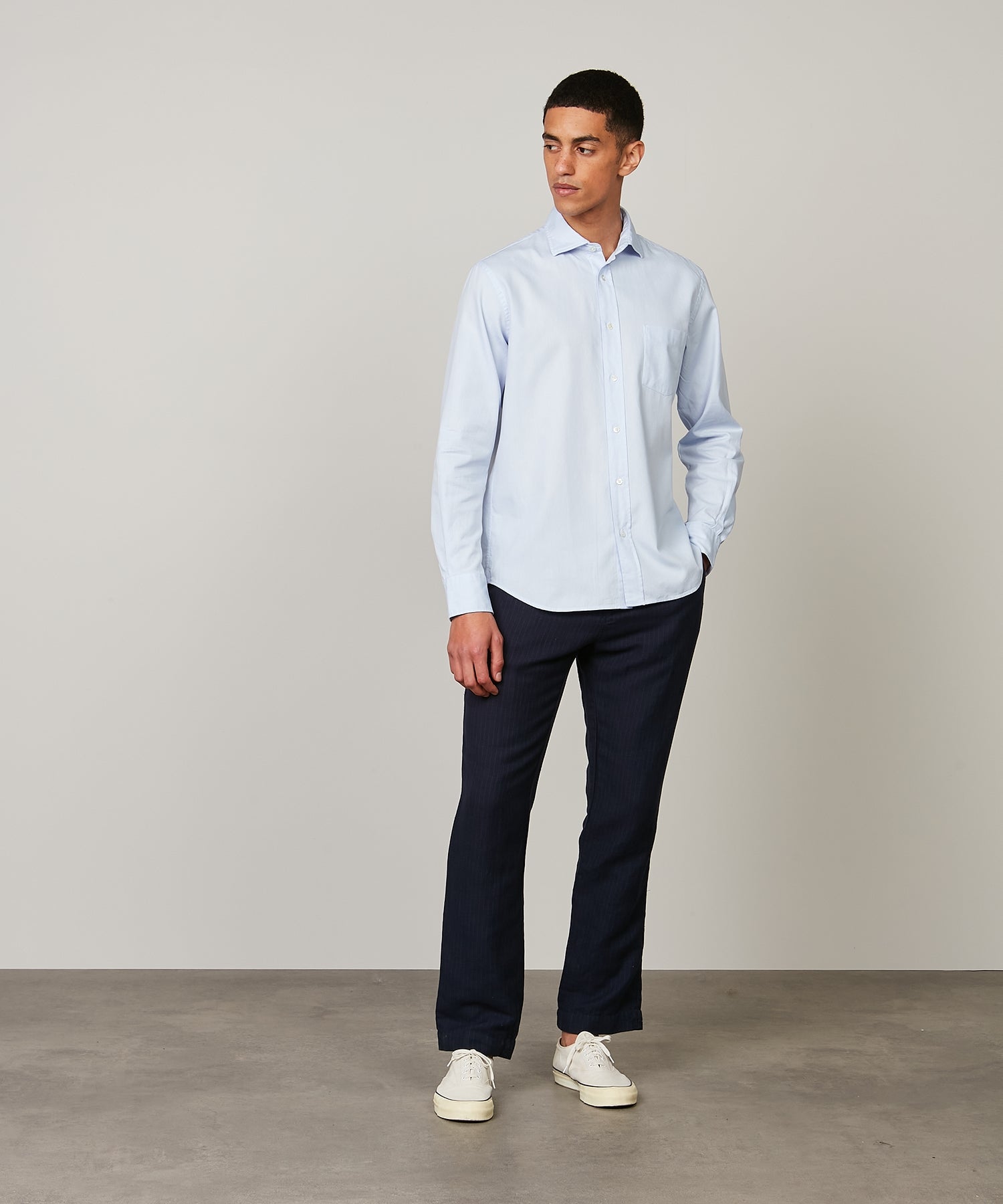 Hartford Regular Cotton "piqué" Paul Shirt - Sky Blue