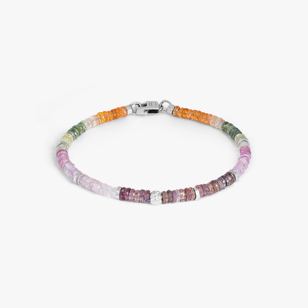 Nodo Bracelet with Multi-Colour Sapphire and Sterling Silver