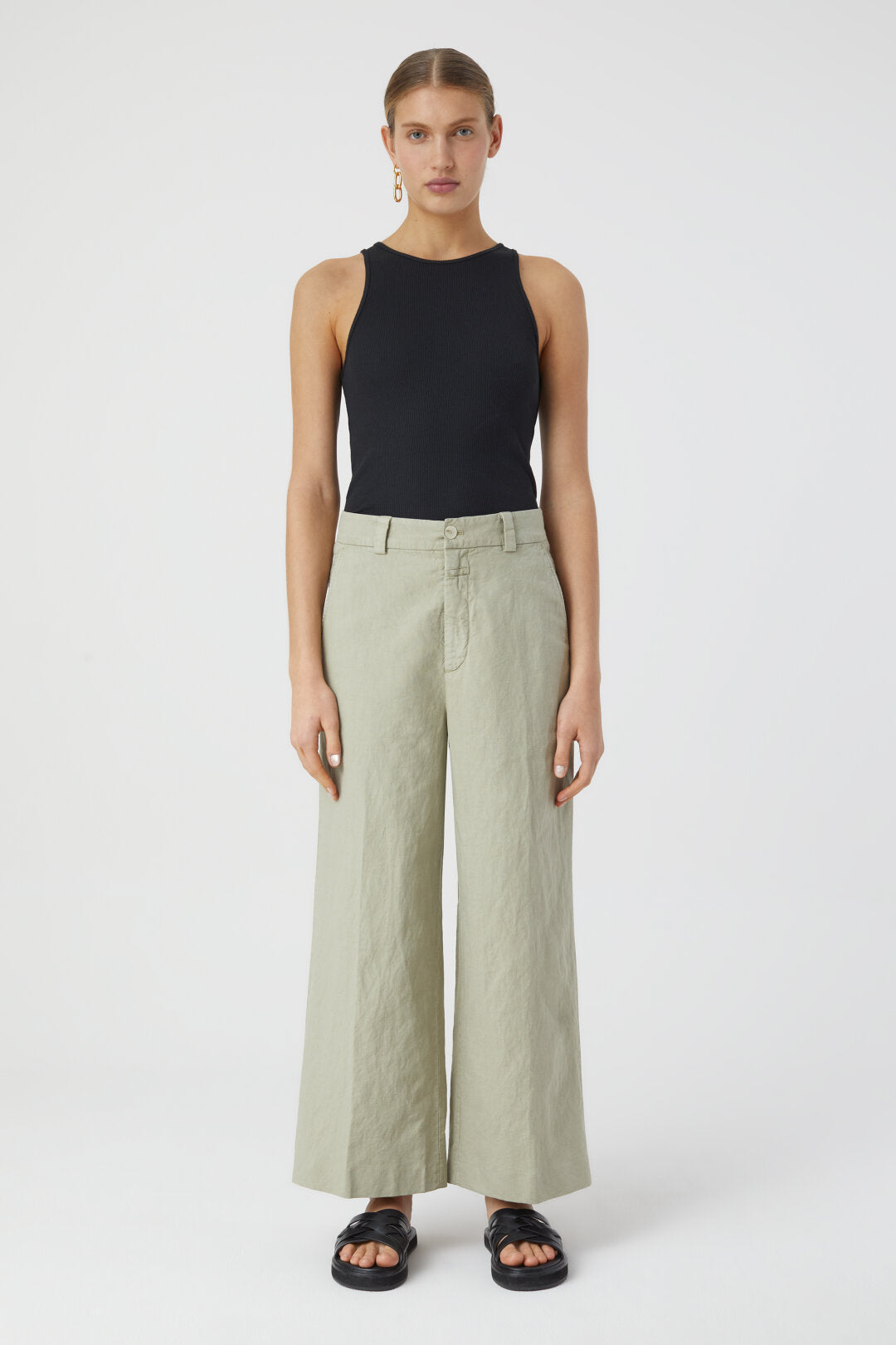 Closed Barton Cotton & Linen Pants - Light Moss Green