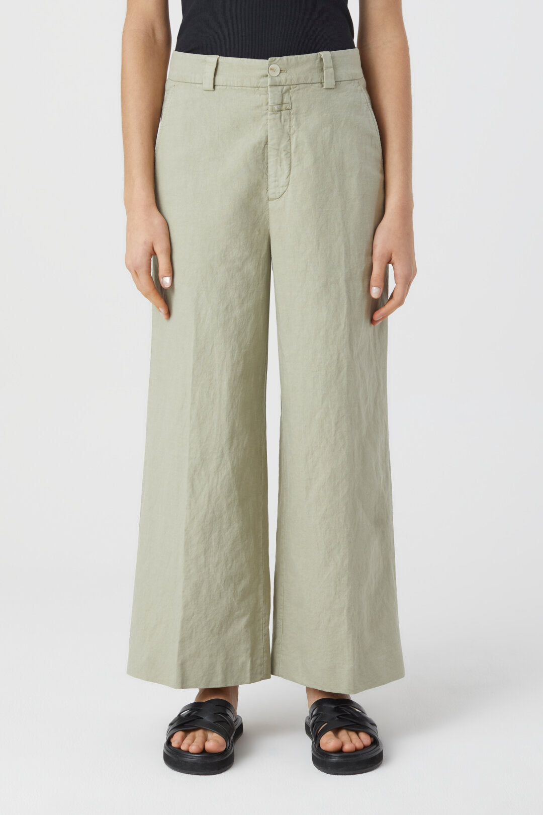 Closed Barton Cotton & Linen Pants - Light Moss Green