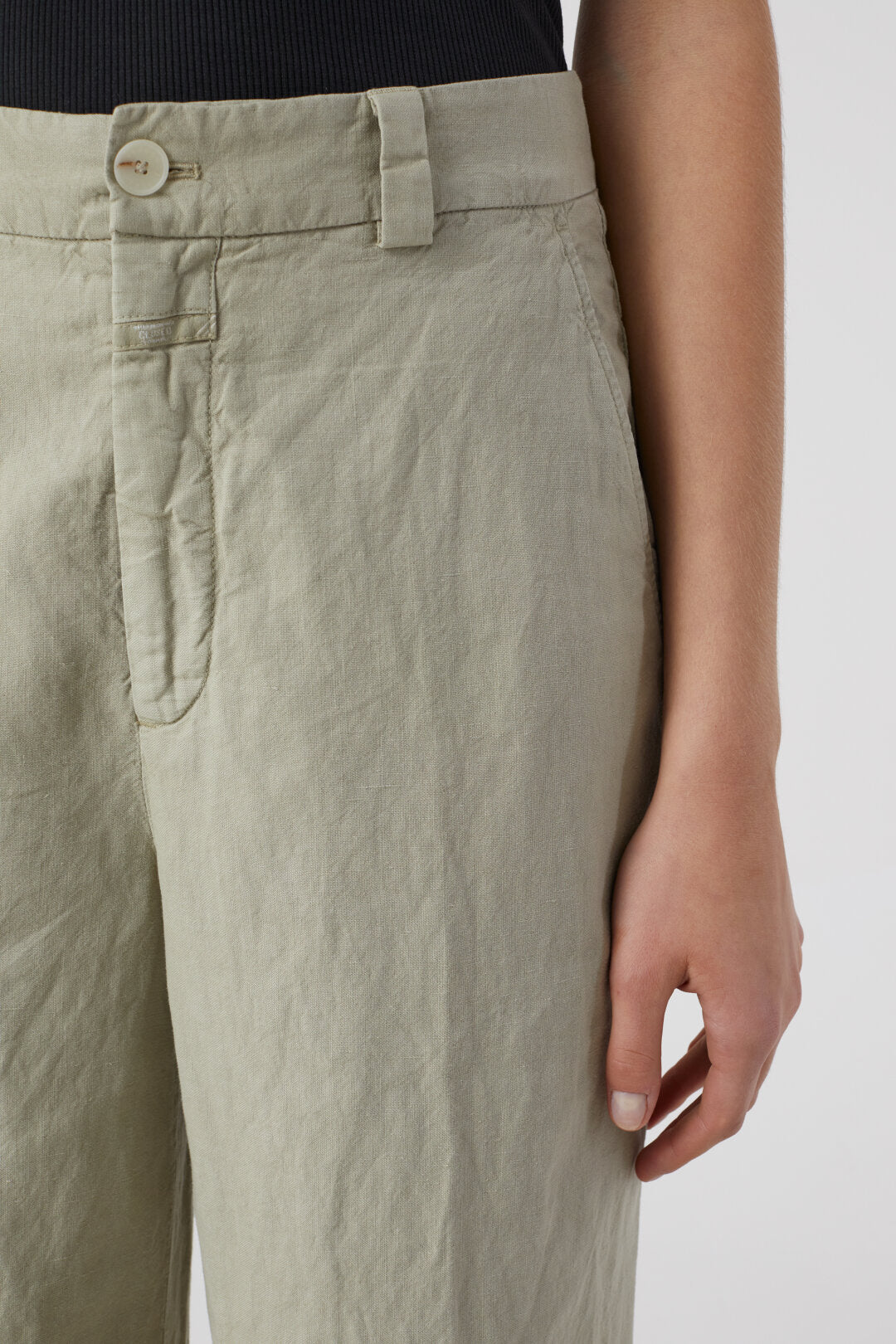 Closed Barton Cotton & Linen Pants - Light Moss Green