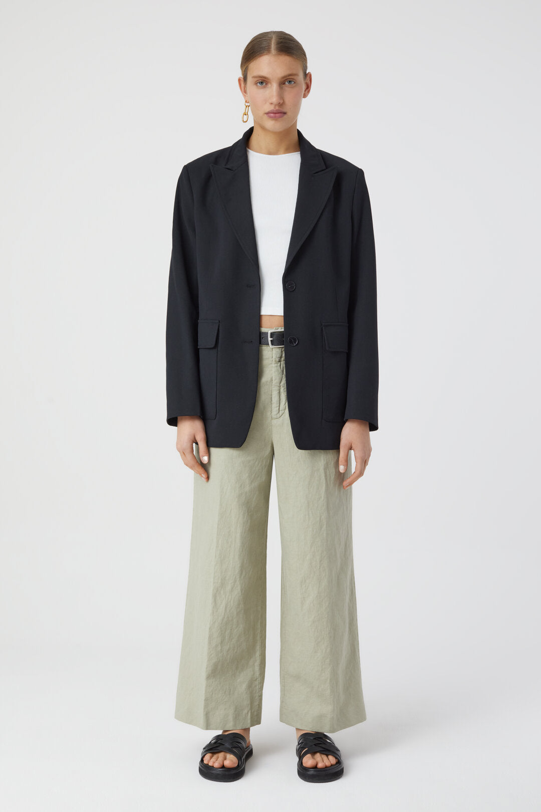 Closed Barton Cotton & Linen Pants - Light Moss Green