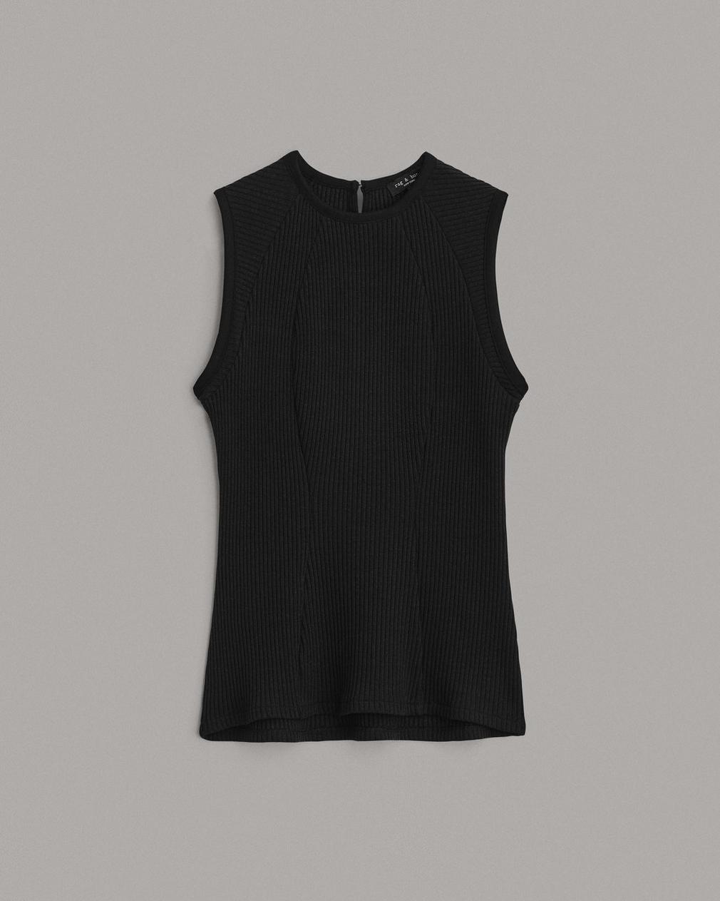 Rag & Bone Echo Cotton Rib Tank - Black