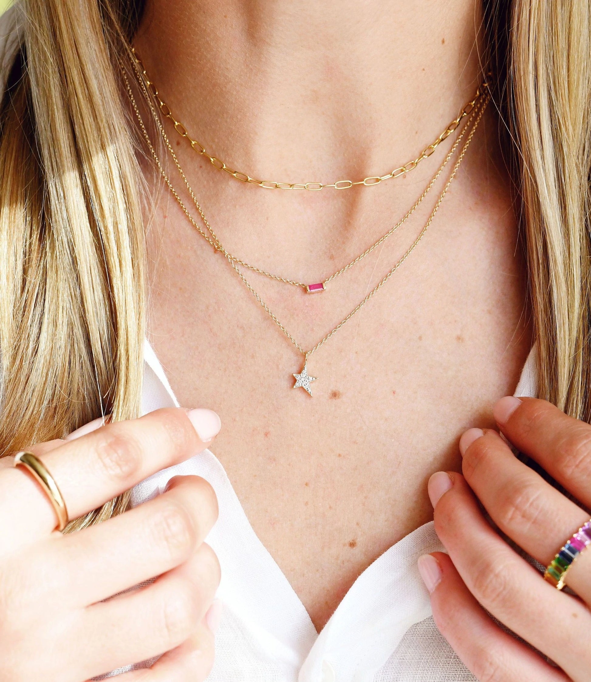 Eriness Gold Paperclip Necklace