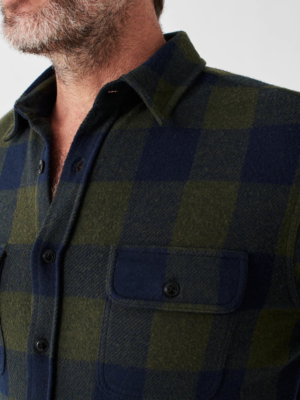 Faherty Legend™ Sweater Shirt - Navy Olive Buffalo