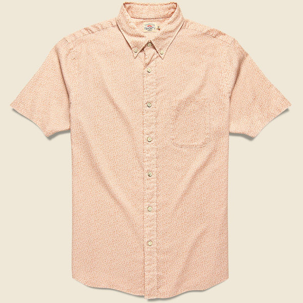 Short-Sleeve Playa Shirt - Faded Clay Leaf Print