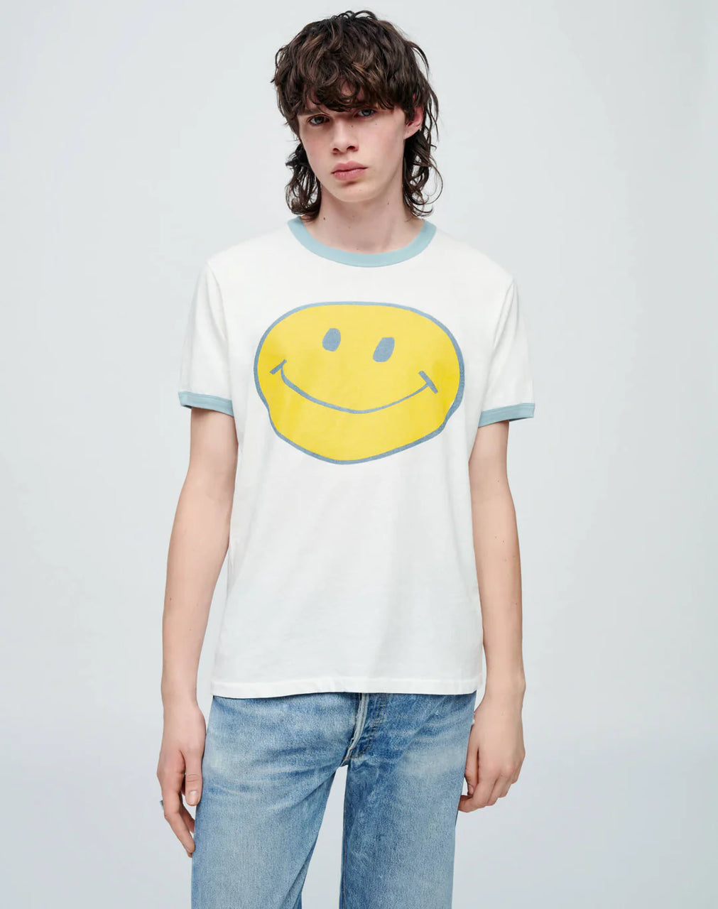Re/Done Smiley Ringer Tee