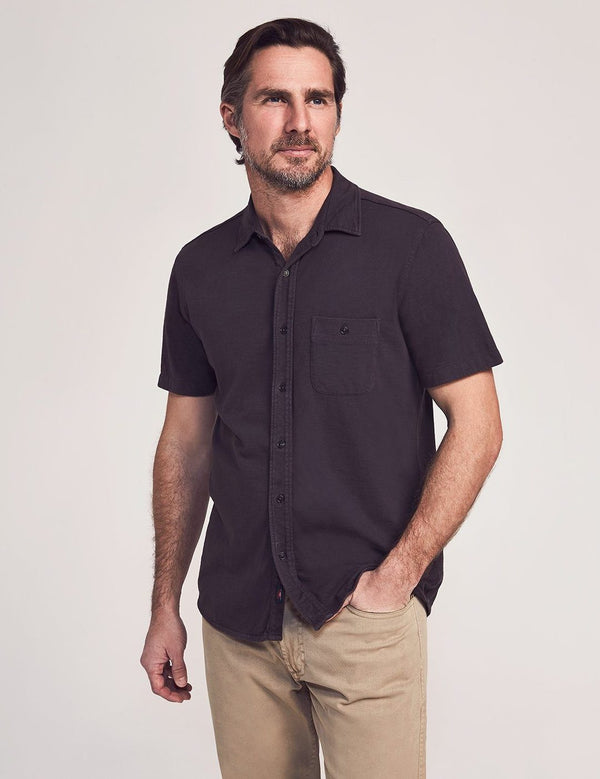 Short-Sleeve Knit Seasons Shirt - Washed Black