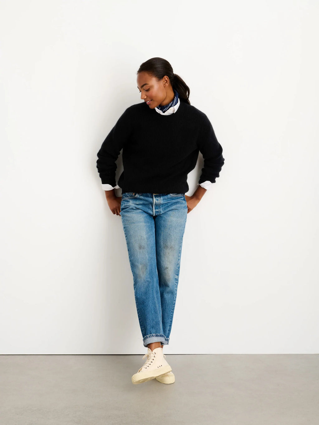 Alex Mill Jordan Sweater in Cashmere - Black