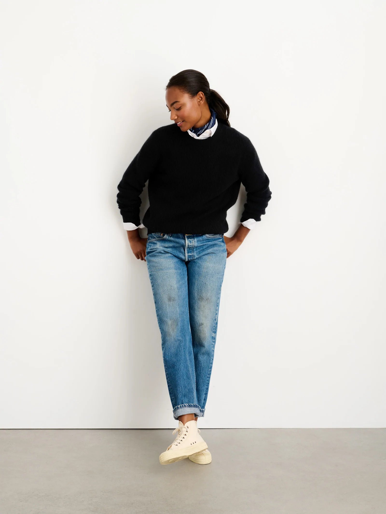 Alex Mill Jordan Sweater in Cashmere - Black