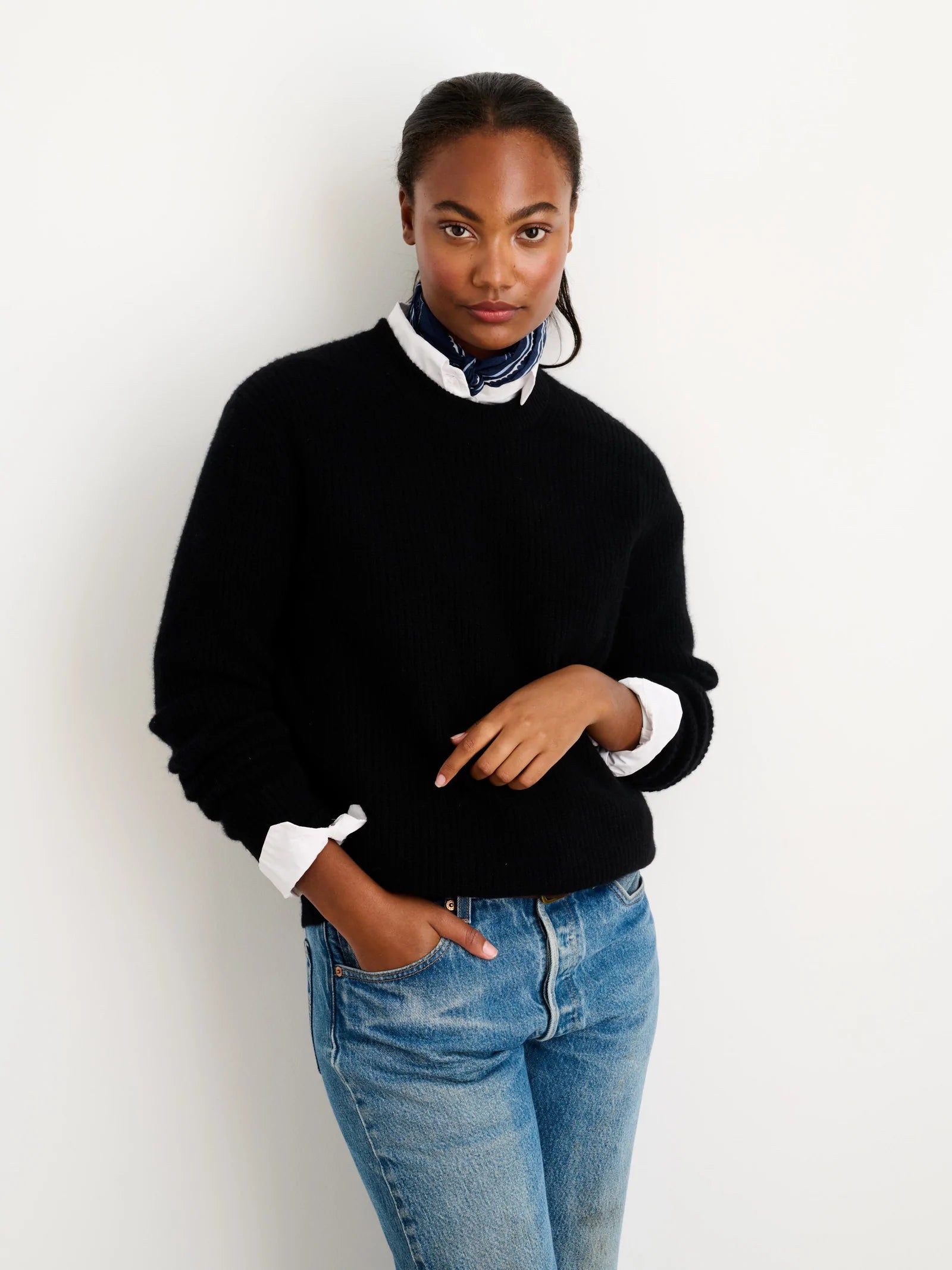 Alex Mill Jordan Sweater in Cashmere - Black
