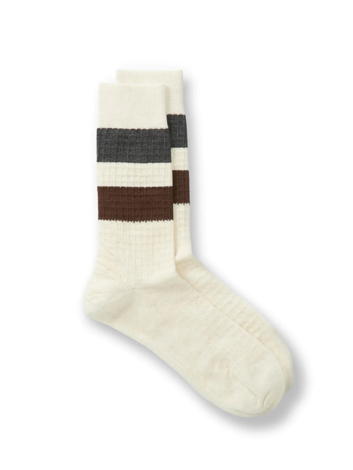 Oliver Spencer Miller Socks Brunel Cream/Brown