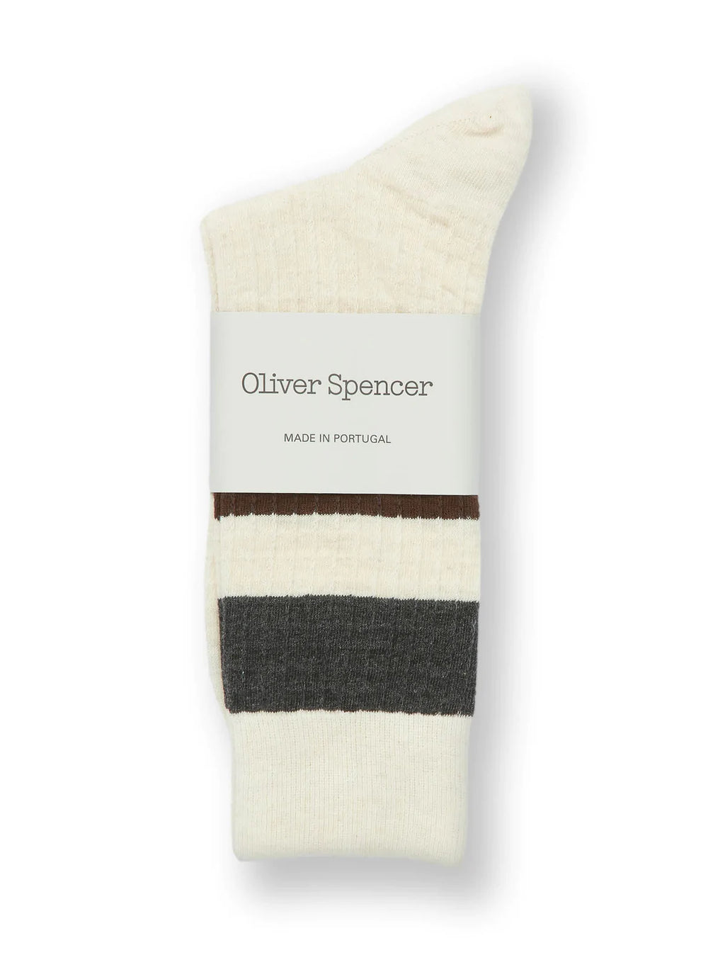 Oliver Spencer Miller Socks Brunel Cream/Brown