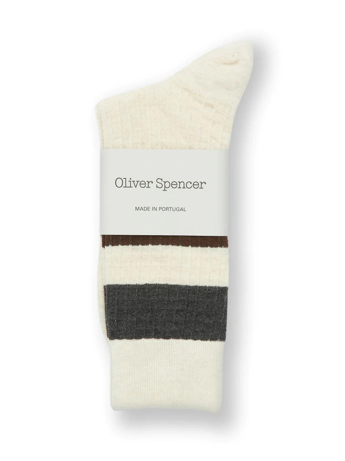 Oliver Spencer Miller Socks Brunel Cream/Brown