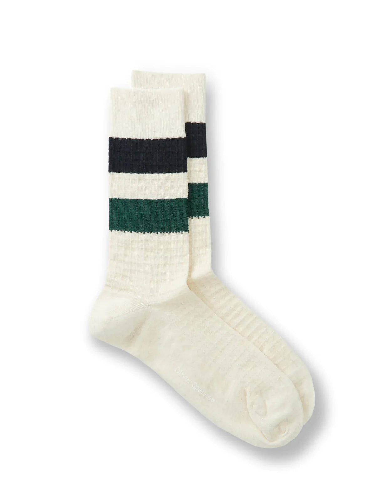 Oliver Spencer Miller Socks Brunel Cream/Green