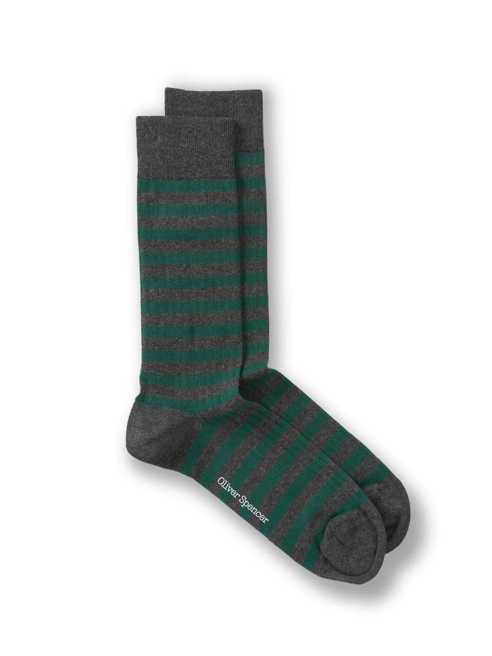 Oliver Spencer Miller Socks Dixon Charcoal/Green