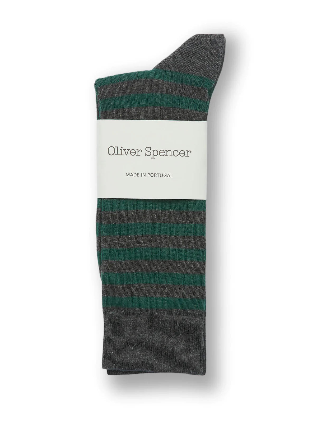 Oliver Spencer Miller Socks Dixon Charcoal/Green