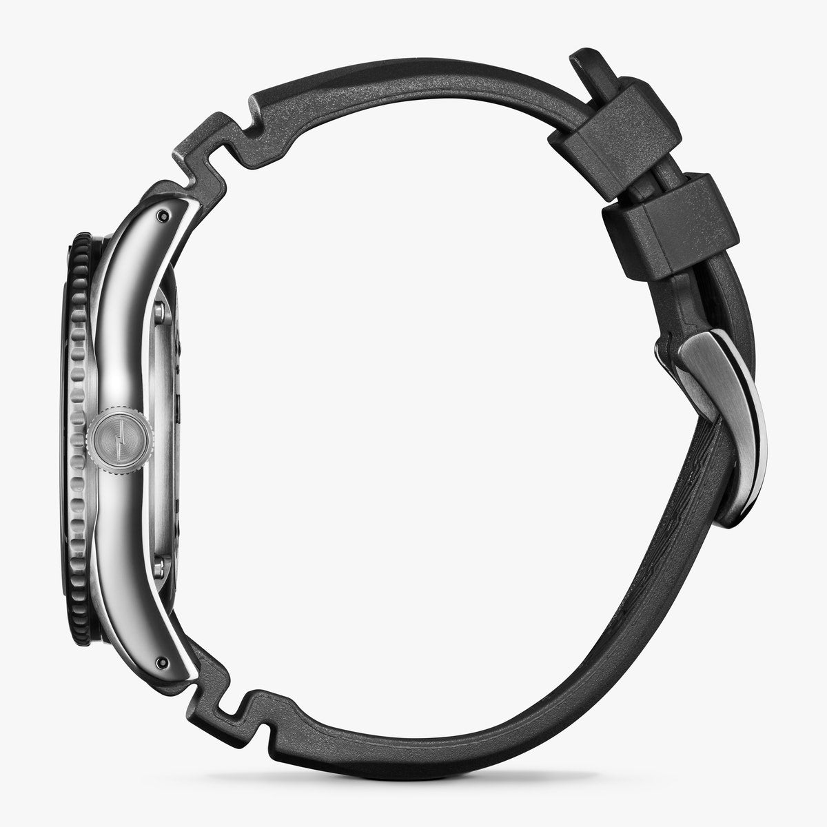 Shinola The Duck 42MM - Black Rubber Strap Brushed Stainless Steel Case