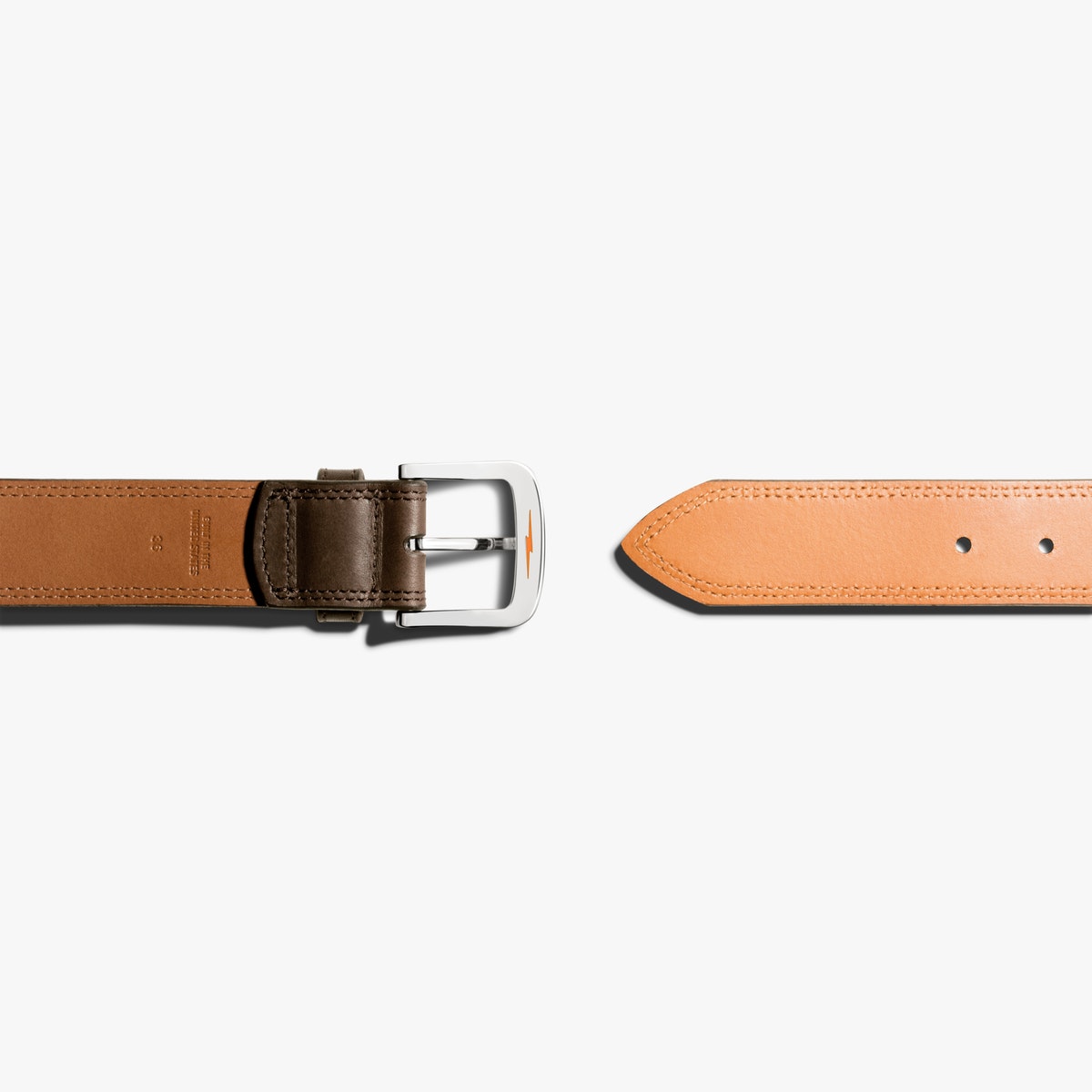 Shinola Double Stitch Belt  - Deep Brown