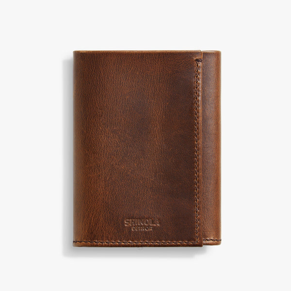 Shinola Trifold Wallet  - MedBrown