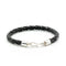 Italian Braided Silver Hook Bracelet Black