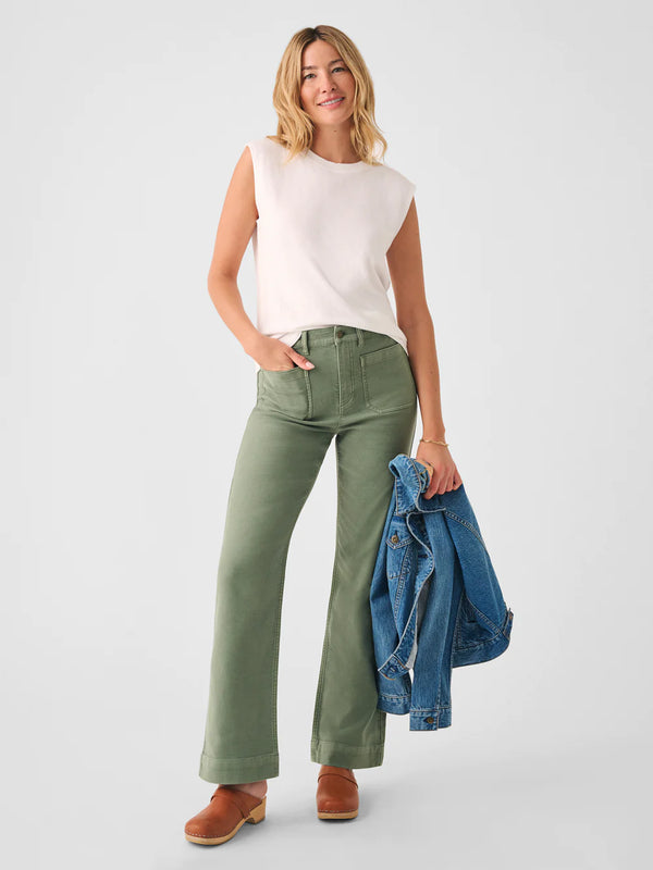 bozmiai Women's Relaxed Fit Capri Pant High Waisted Crop Pants Casual Wide  Leg Pants Cotton Linen Straight Slacks with Pocket Army Green at   Women's Clothing store