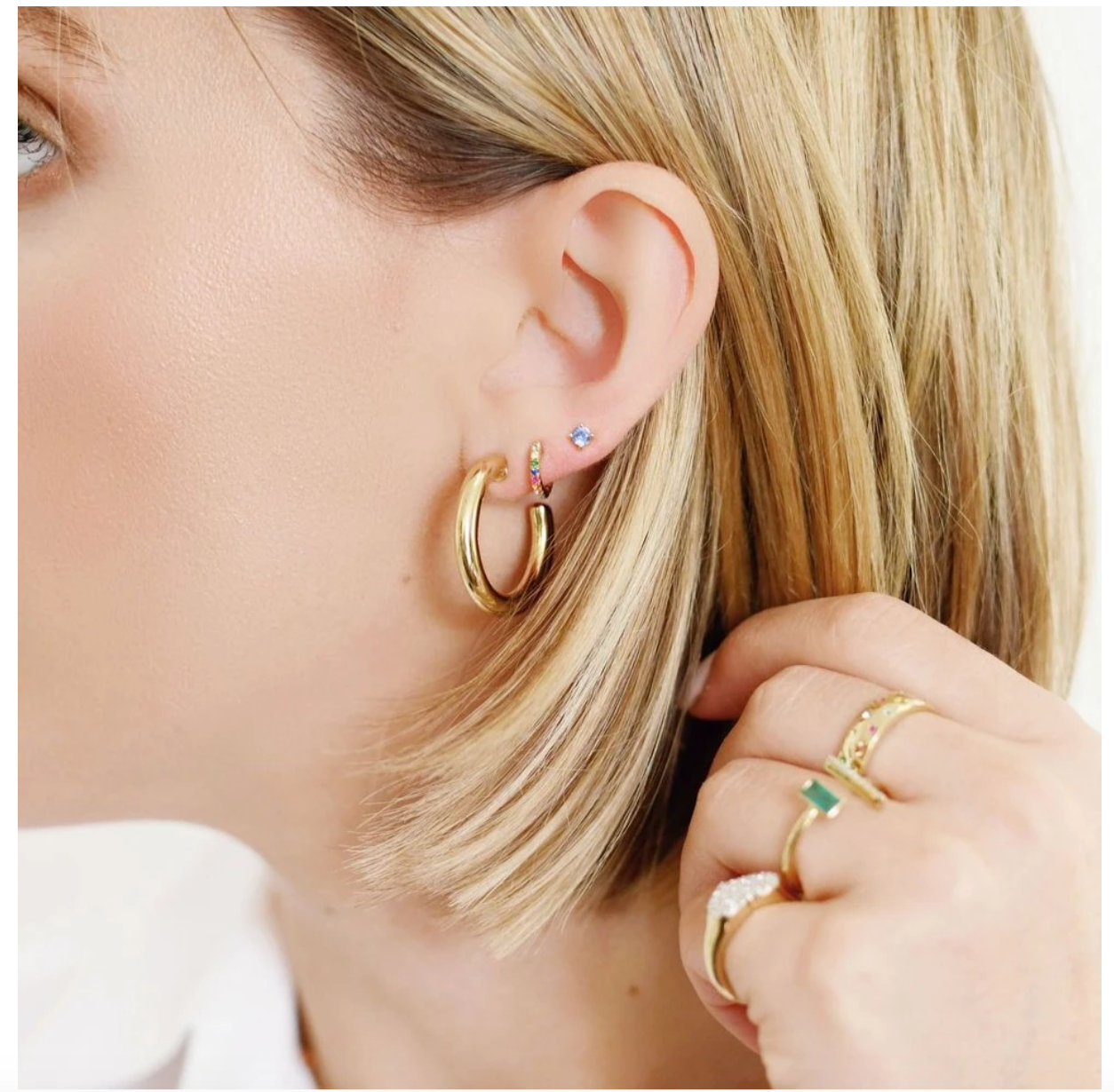 Eriness 14 Carat Gold Party Hoops