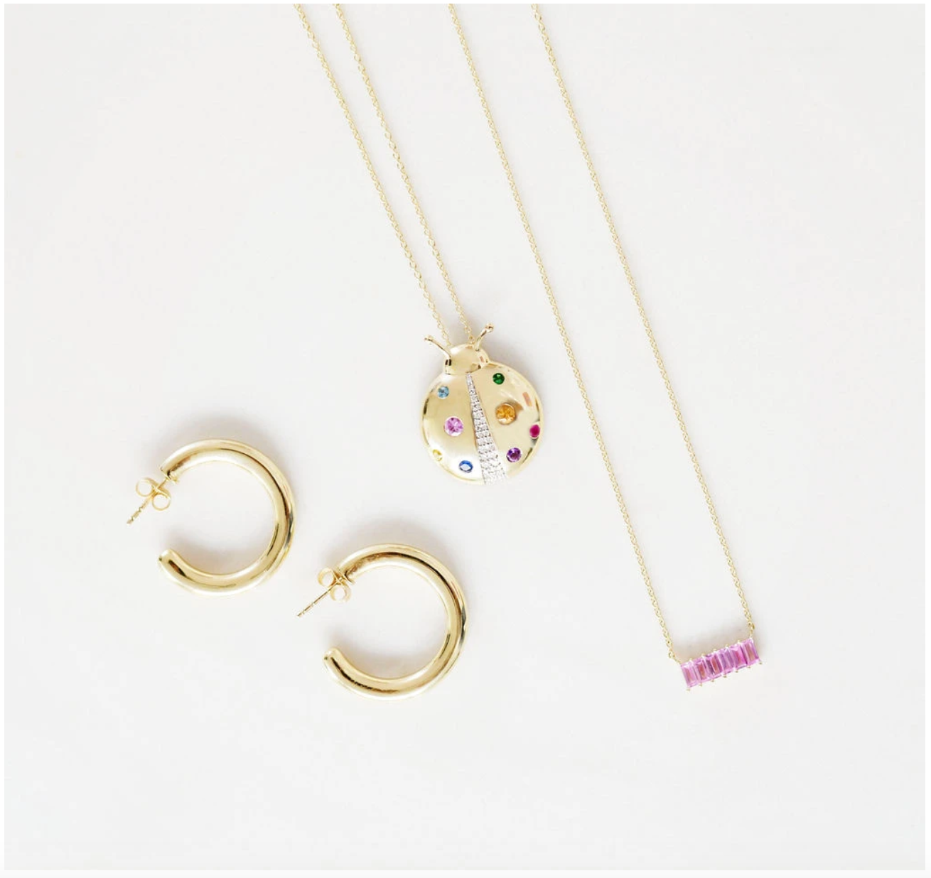 Eriness 14 Carat Gold Party Hoops